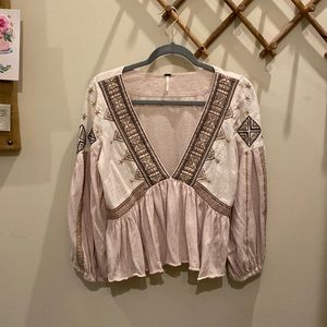Free People cropped hippie blouse